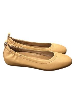 FitFlop DuoComFF Ballet Flats Nude Tan Leather Size 8 Comfort Shoes